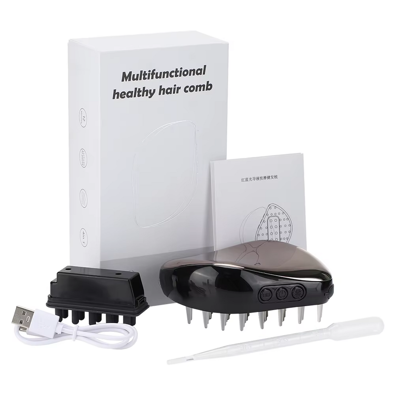 LED Hair Growth Comb - Essential Oil Anti-Hair Loss Scalp Massage Device