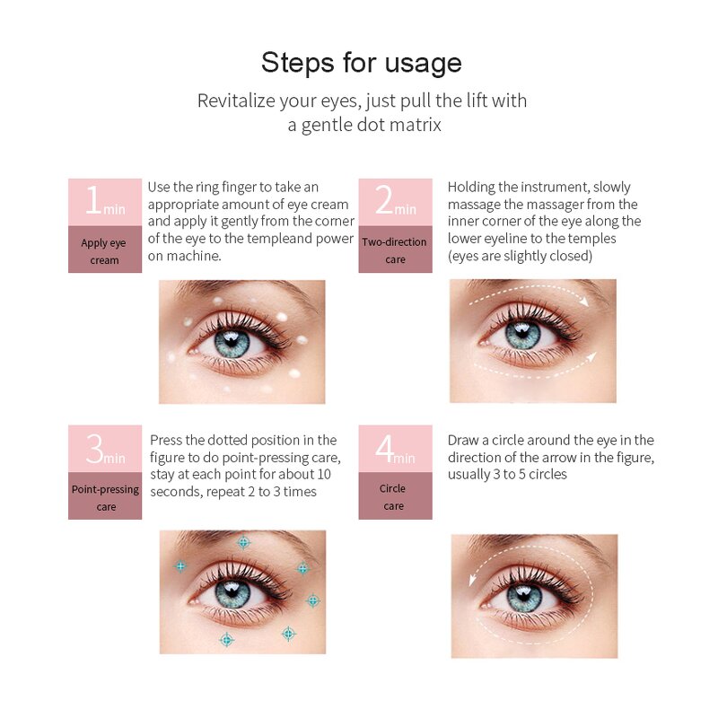 EMS Eye Beauty Wand - 4 in 1 Rechargeable Red Light Therapy Massager