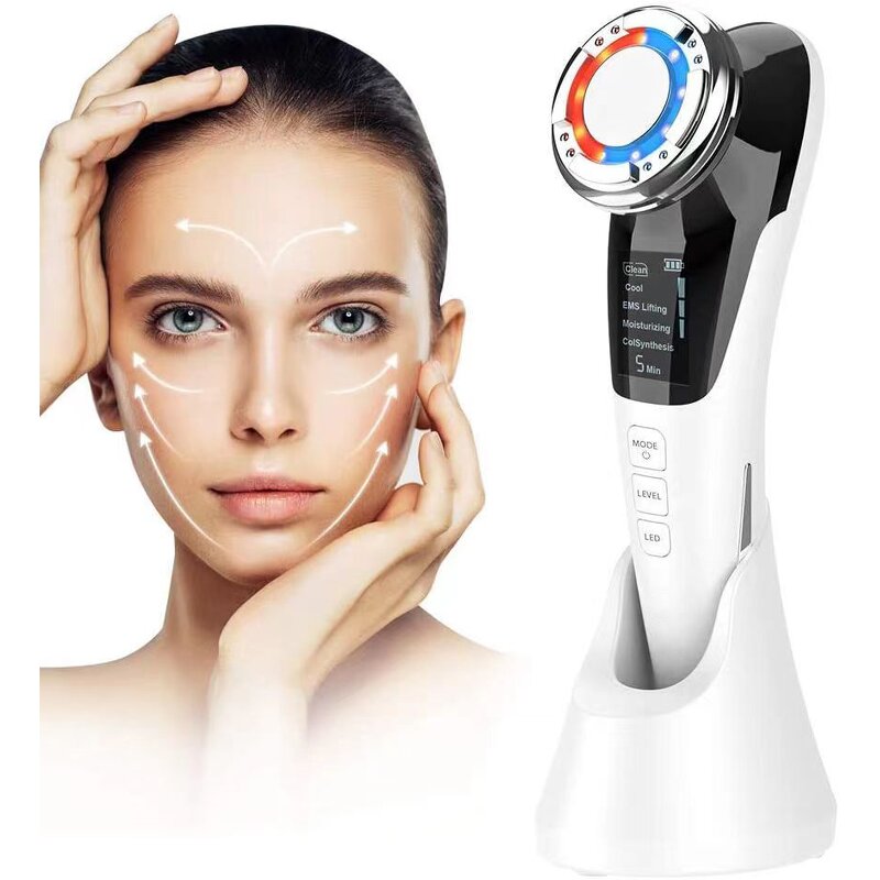7 in 1 Facial Massager - Electric Hot Cold Face Neck Lifting Device