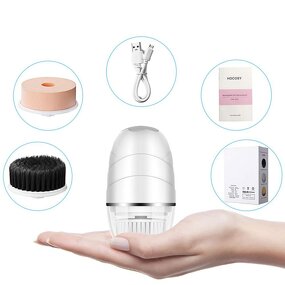 EMS Electric Facial Cleansing Brush - Hot Cool Waterproof Silicone Tool