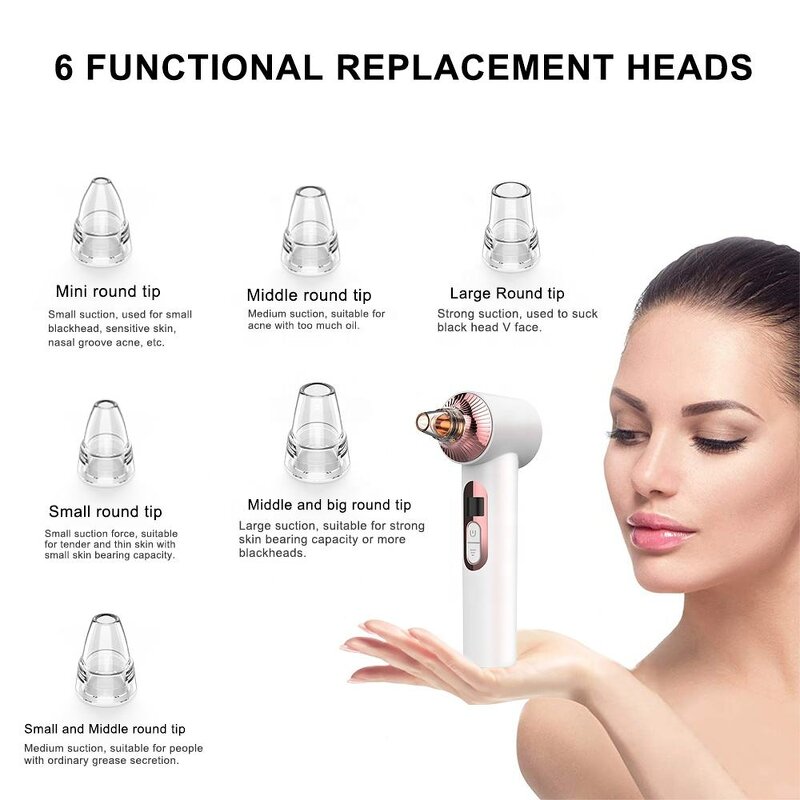 4 in 1 Pore Cleaner - Electric USB Pimples Removal Sucker Tool