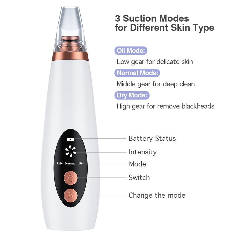 Electric Face Vacuum Cleaner - Portable Blackhead Pore Acne Remover Tool