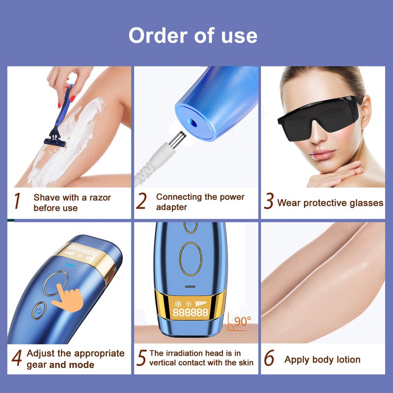 Portable IPL Hair Removal Handset - New Tech Stainless Steel Cool Tool