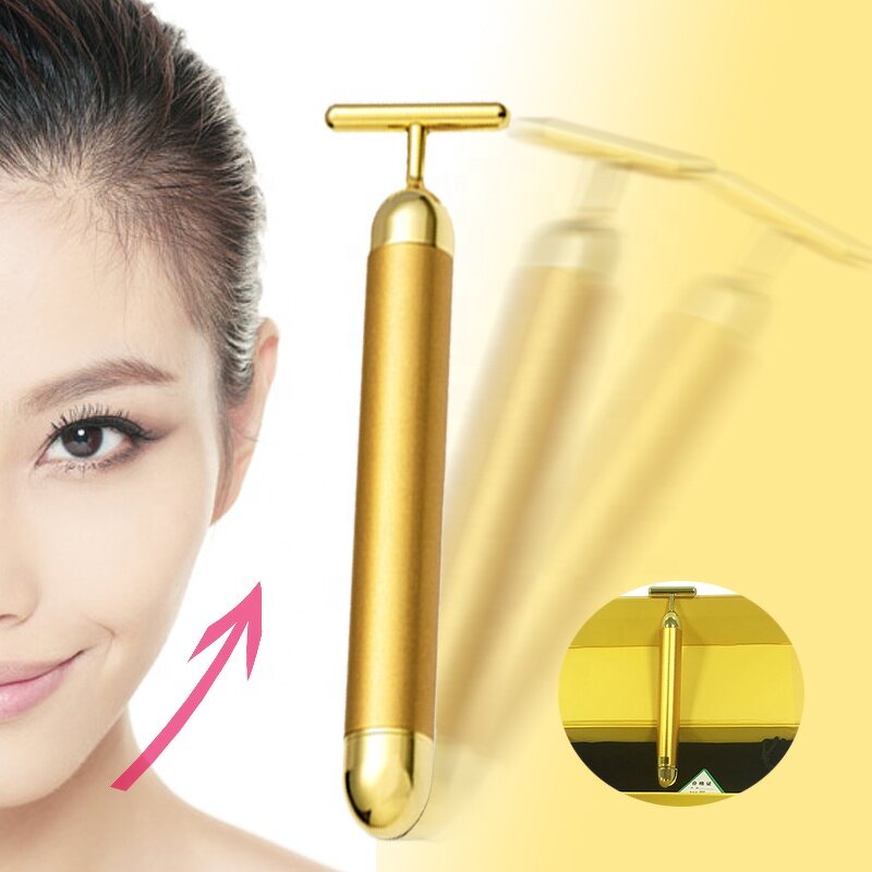 24K Gold Facial Roller - Beauty Bar 3D Electric Face Slimming Stick