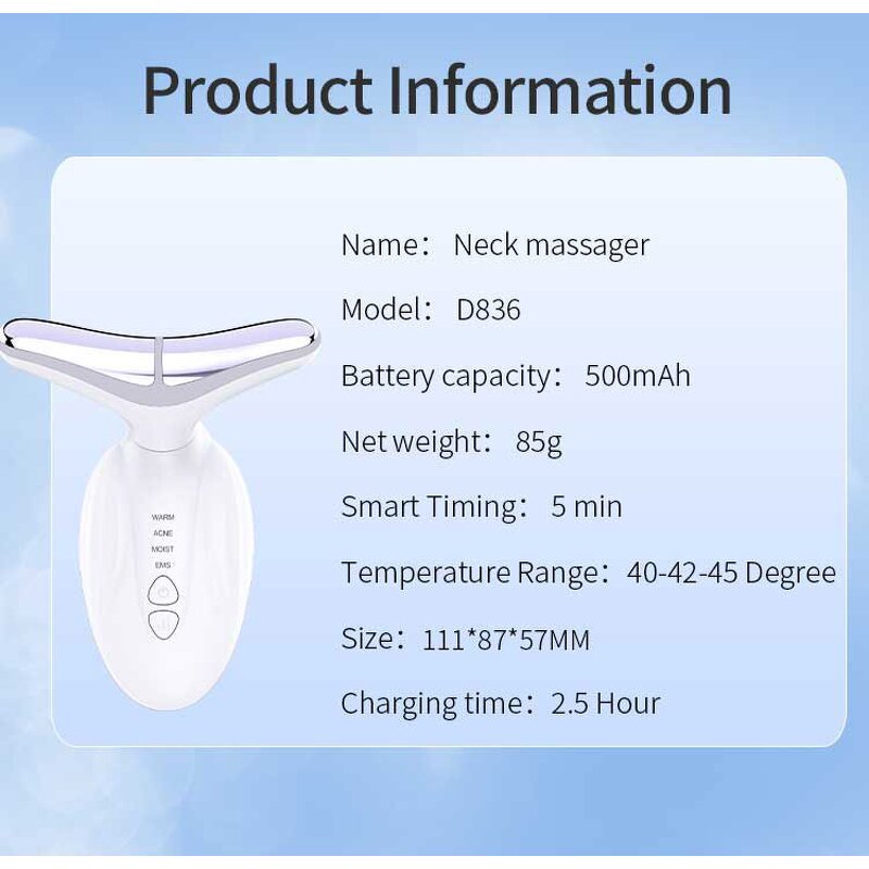 Electric Face Neck Massager - ODM Heating Vibration EMS Customizable Device
