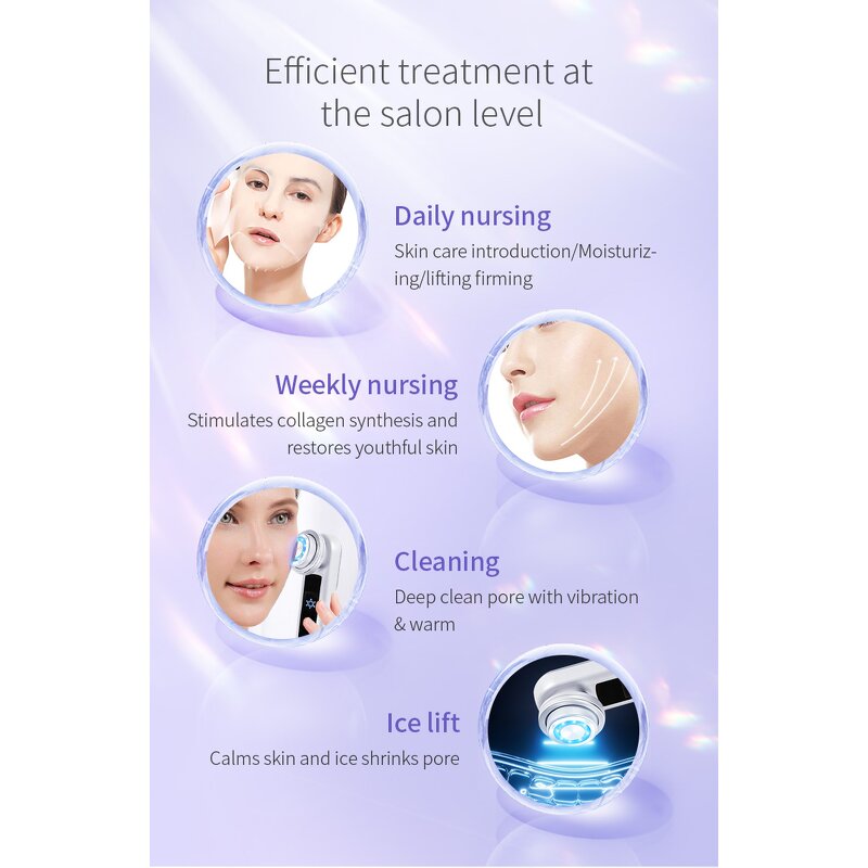 RF Beauty Device - Red Blue Light Ice Compress Face Lift Instrument