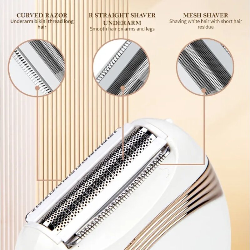 5 in 1 Electric Epilator - Wet-Dry Cordless IPL Face Cleaning Tool