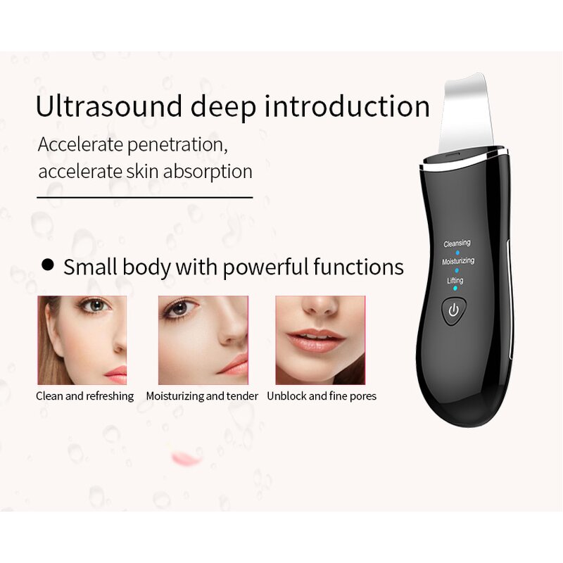 Electric Ultrasonic Spatula - US Home Use Face Nose Pore Deep Cleaner