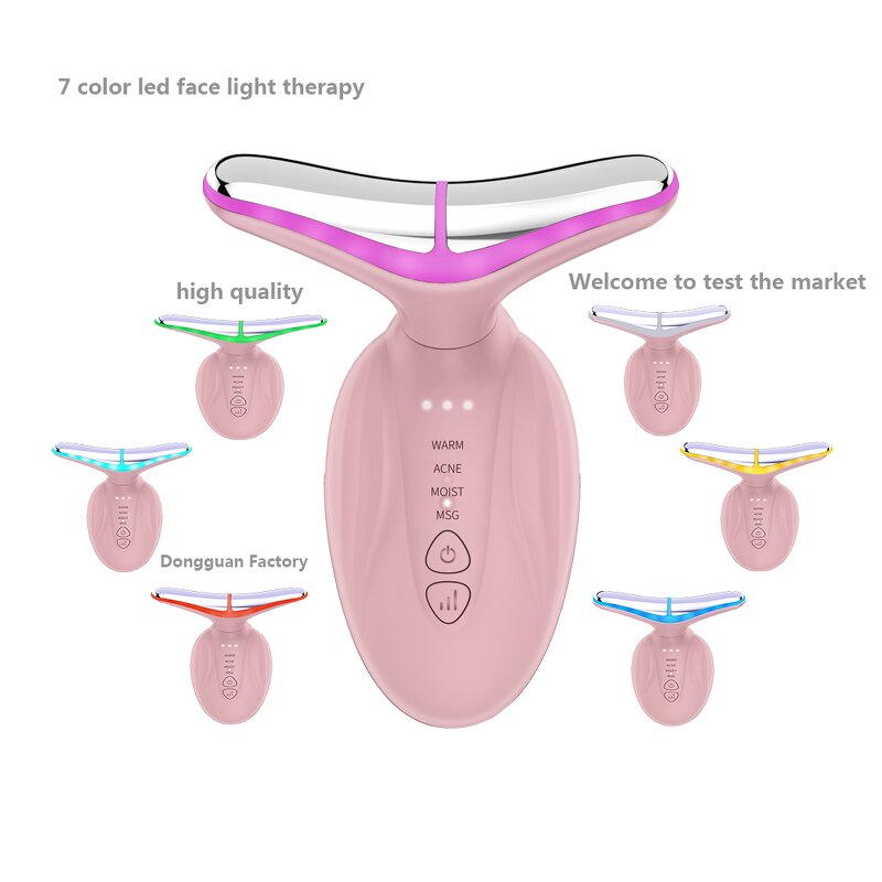Face Neck Lifting Massager - Vibration 7 Color LED Anti Wrinkle Device