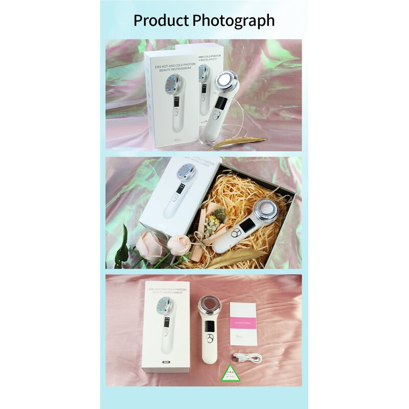 EMS Facial Lifting Massager - Exclusive Hot Cold Red Blue LED Device