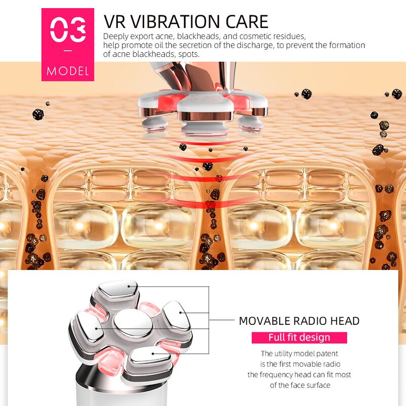 7 in 1 Facial Massager - Electric Hot Cold Face Neck Lifting Device
