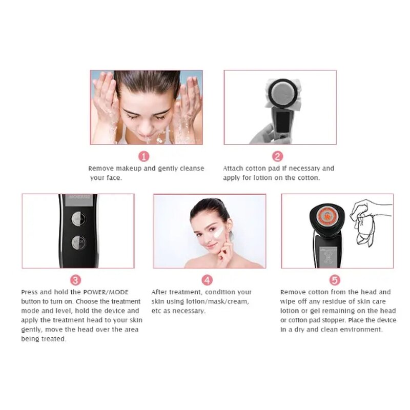 Portable LED Light Therapy Device - Hand-Held Photon Facial Rejuvenation