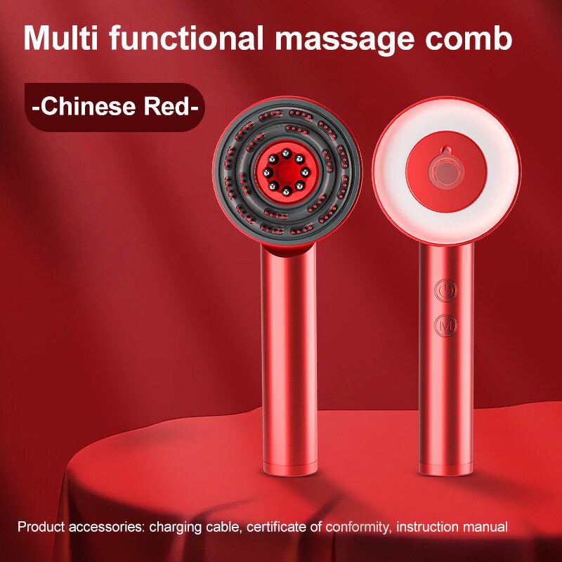 EMS Scalp Massager Comb - USB Electric Hair Oil Applicator for Circulation