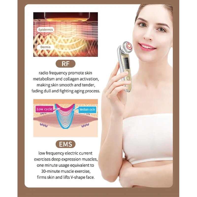 Portable LED Light Therapy Device - Hand-Held Photon Facial Rejuvenation