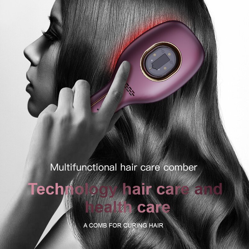 EMS Infrared Laser Comb - Scalp Massager Hair Growth Oil Applicator Brush