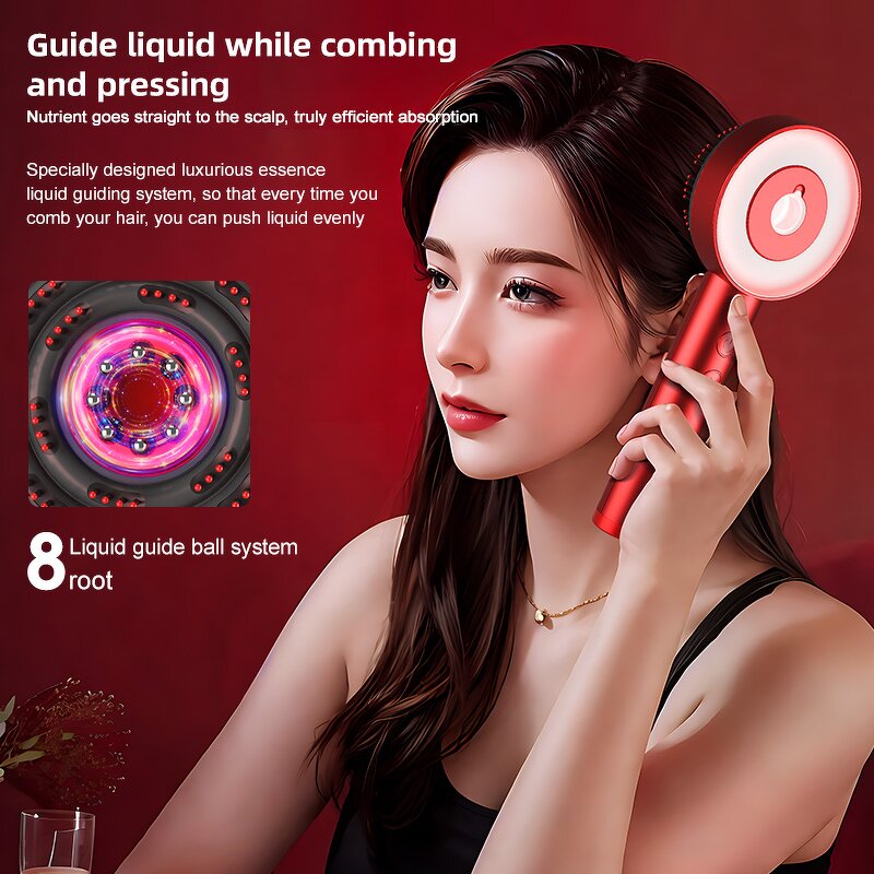Red Light Therapy Hair Comb - Infrared Laser Anti-Hair Loss Massage Brush