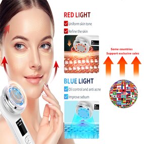 EMS Facial Lifting Massager - Exclusive Hot Cold Red Blue LED Device