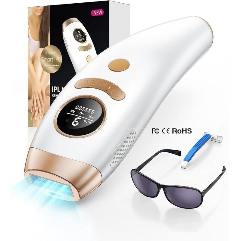 IPL Hair Removal Device - Hand Held Ice-Cooled 999999 Flashes Whole Body