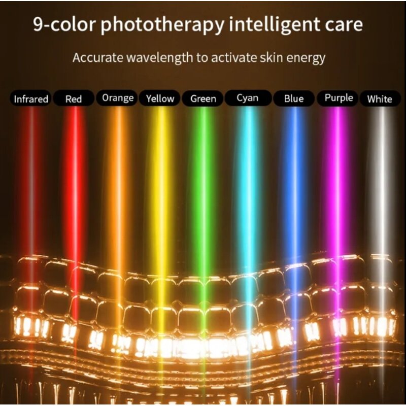 LED Light Facial Beauty Machine - Hot Cool Face Lifting UK Plug Tool