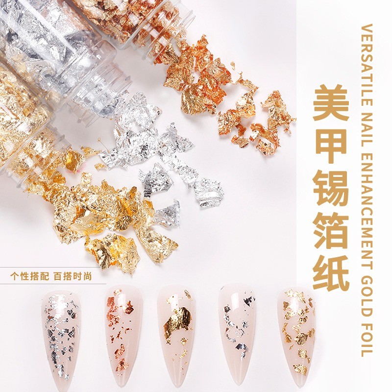 Nail Foils Factory - Holographic Gold Leaf Art Craft Stickers