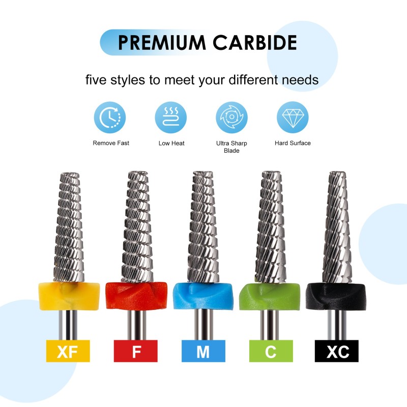 Nail Drill Bits Factory - 5 in 1 Electric Manicure Cone Cuticle Bit