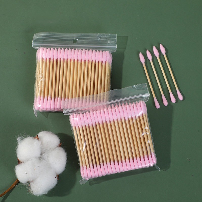 Bamboo Cotton Swabs Supplier - 100pcs Eco Friendly Double Round Head Buds