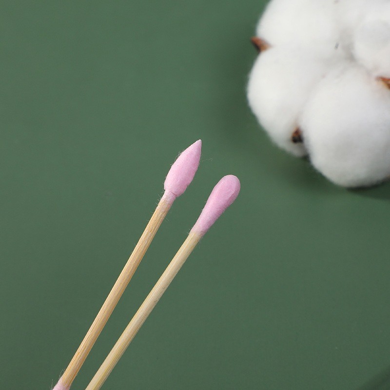 Bamboo Cotton Swabs Supplier - 100pcs Eco Friendly Double Round Head Buds