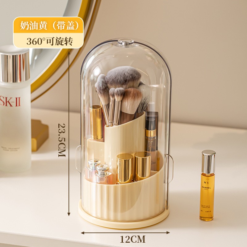 Makeup Brush Case Supplier - Desktop Dustproof Rotating Brush Holder