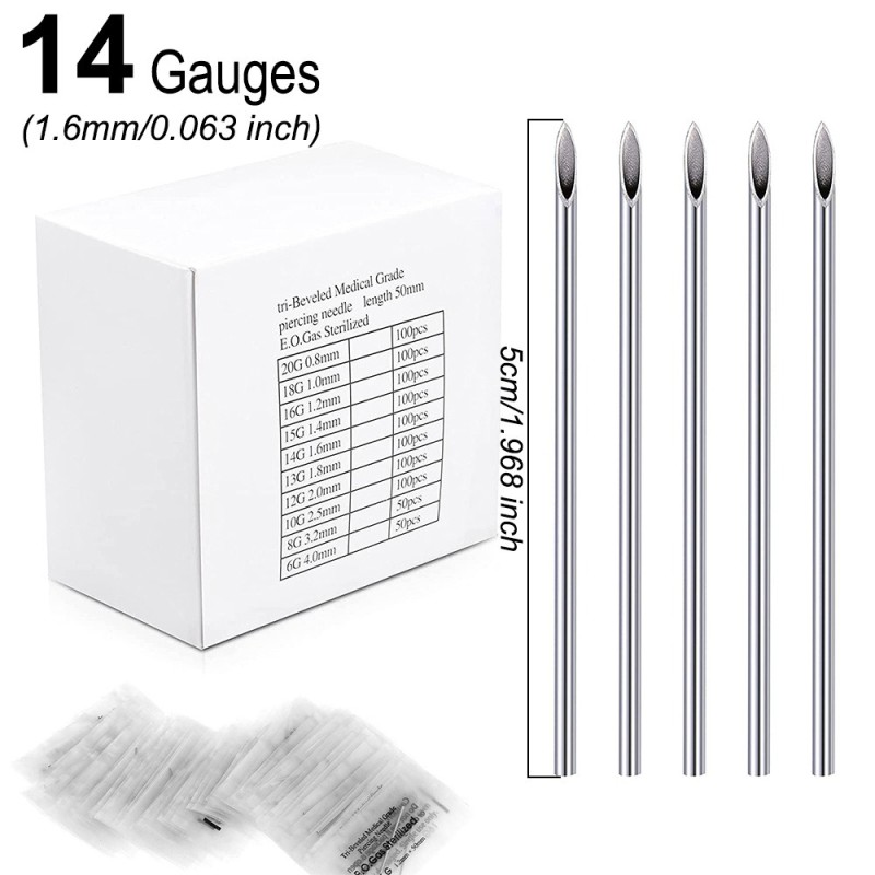 Piercing Needle Manufacturer - Sterilized Tri-beveled Hollow Tattoo Needle