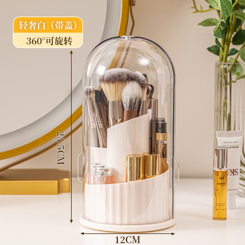 Makeup Brush Case Supplier - Desktop Dustproof Rotating Brush Holder