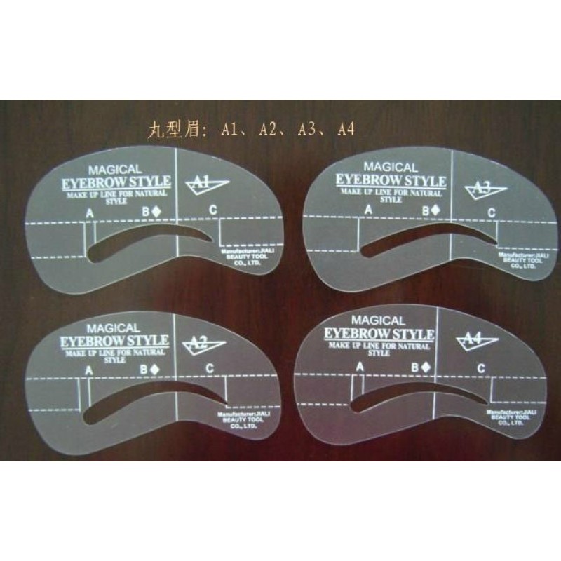 Eyebrow Stencil Set Supplier - 4pcs Reusable DIY Drawing Guide Template