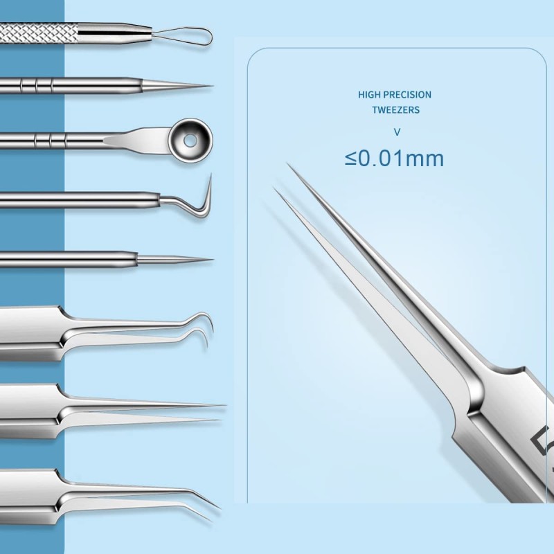 Blackhead Remover Tool Factory - 8pcs Stainless Steel Acne Extraction Kit