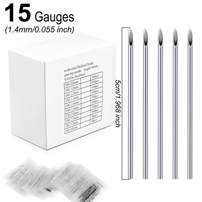 Piercing Needle Manufacturer - Sterilized Tri-beveled Hollow Tattoo Needle