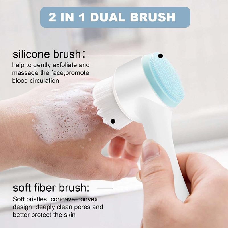 Facial Cleansing Brush Manufacturer - 2 in 1 3D Double Sides Exfoliate