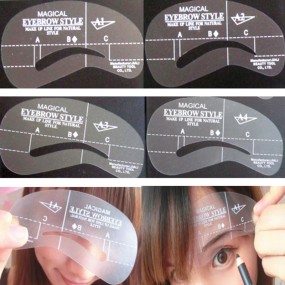 Eyebrow Stencil Set Supplier - 4pcs Reusable DIY Drawing Guide Template