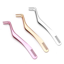 Eyelash Tweezer Manufacturer - 2 in 1 False Lash Applicator with Comb