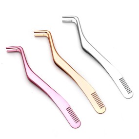 Eyelash Tweezer Manufacturer - 2 in 1 False Lash Applicator with Comb
