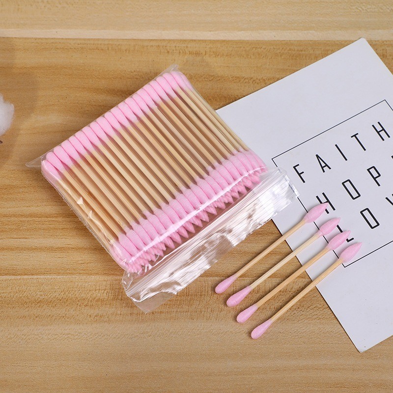 Bamboo Cotton Swabs Supplier - 100pcs Eco Friendly Double Round Head Buds