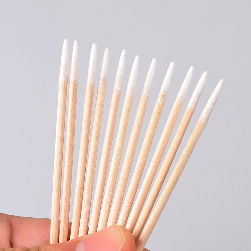 Cotton Swabs Factory - 100pcs Pointed Wood Sticks Cosmetic Applicator