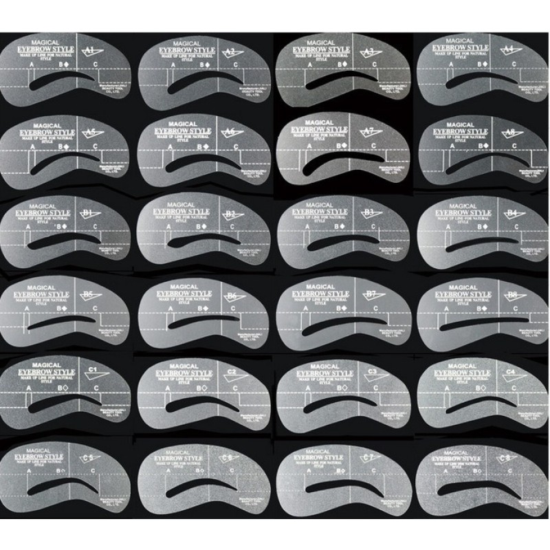 Eyebrow Stencil Set Supplier - 4pcs Reusable DIY Drawing Guide Template
