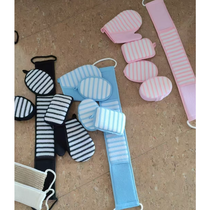 Bath Brush Set Supplier - 5pcs Back Scrubber Shower Glove Pads