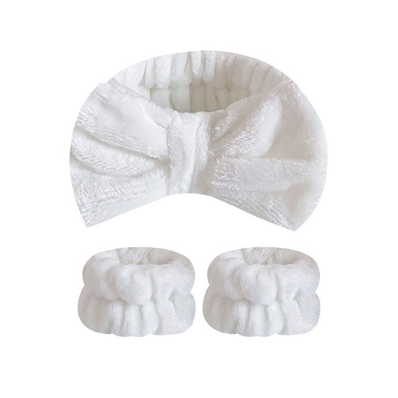 Spa Headband Set Factory - 3pcs Wristband and Headband Skincare Set