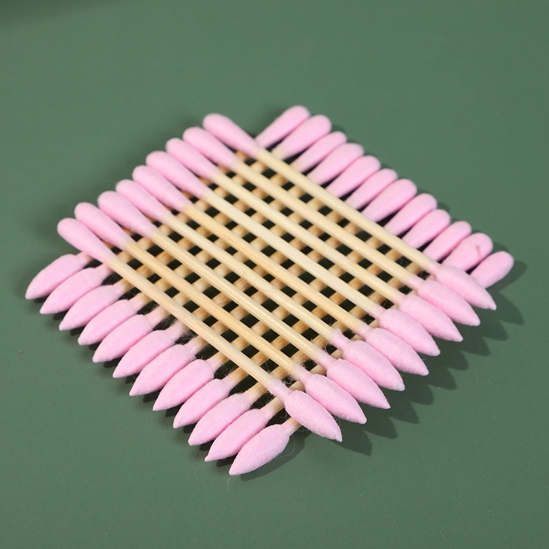 Bamboo Cotton Swabs Supplier - 100pcs Eco Friendly Double Round Head Buds