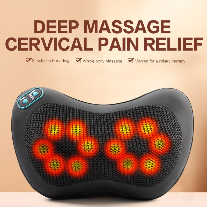 Neck Massager Pillow Manufacturer - Smart Shiatsu Electric Heat for Back Pain Relief, Deep Tissue Shoulder Kneading