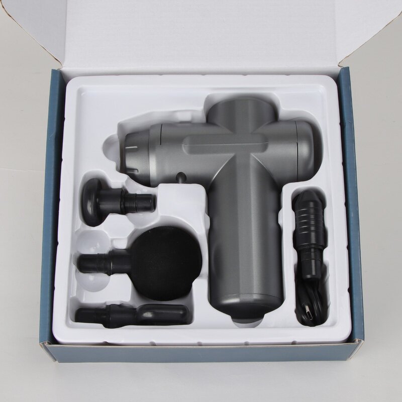 Massage Gun Manufacturer - Mini Handheld Electric Body Deep with 4 Heads Vibration Sports Drill