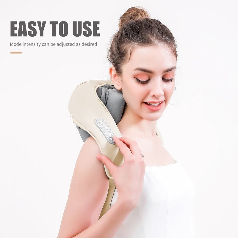 Neck and Shoulder Massager Manufacturer - Smart Rechargeable Shiatsu with Heating Control for Back Pain Relief Electric Physiotherapy