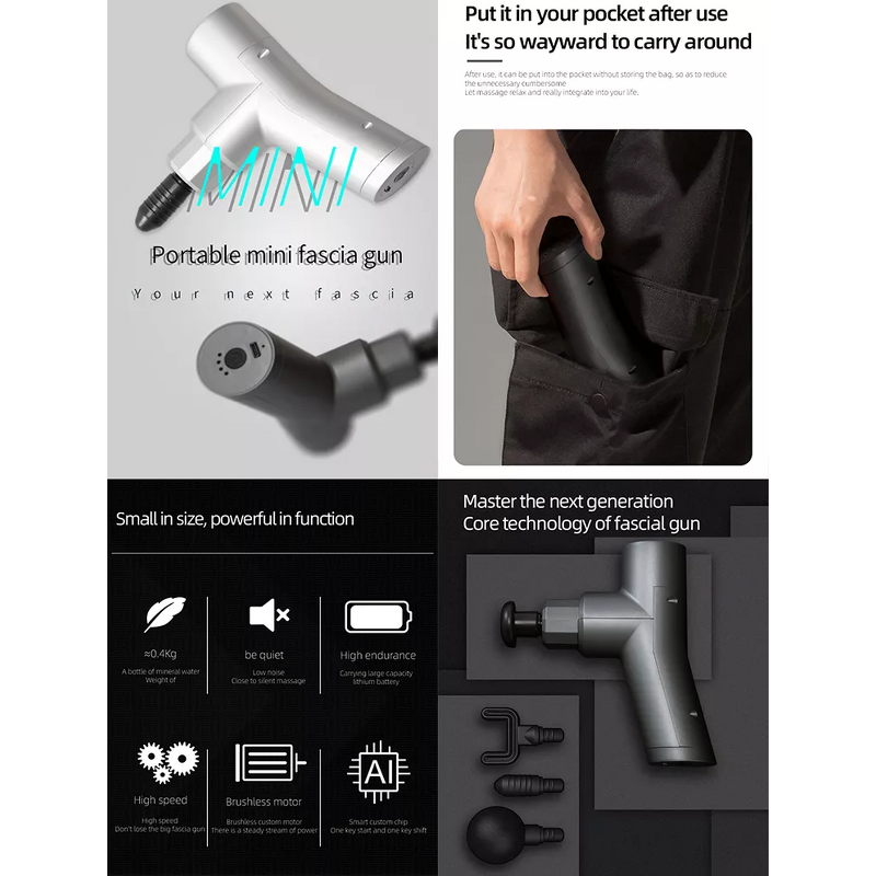 Massage Gun Manufacturer - Professional Deep Tissue Percussion for Muscle Recovery with 4 Heads