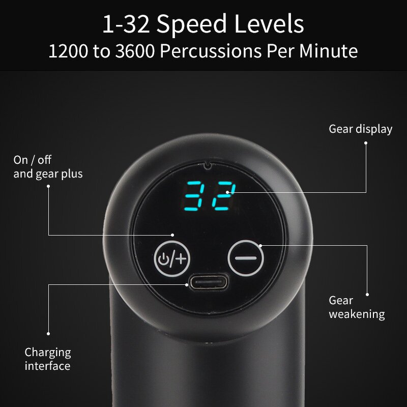 Massage Gun Manufacturer - Travel-Ready Mini with Powerful Booster Multitasking Heads, Plastic Body CE/ROHS