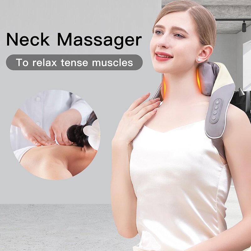 Neck and Shoulder Massager Manufacturer - Electric Heat Shiatsu Vibrating - Factory Direct for Back Waist Relief