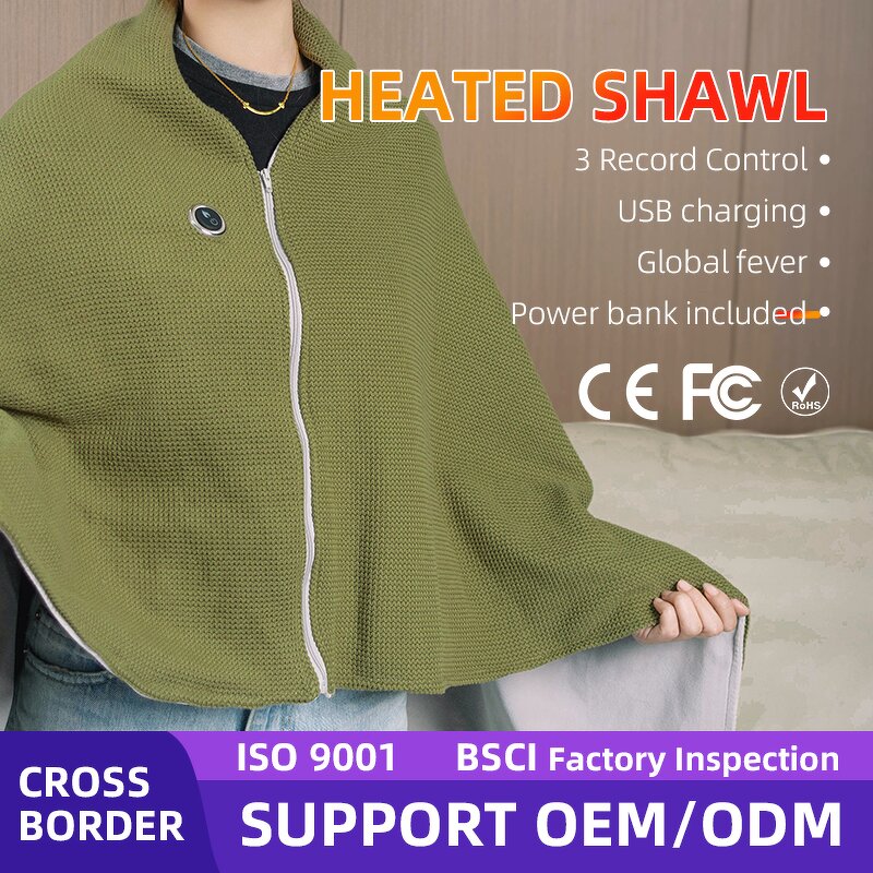 Heated Blanket Manufacturer - USB Portable Warm Fleece Shawl with Button for Office Home